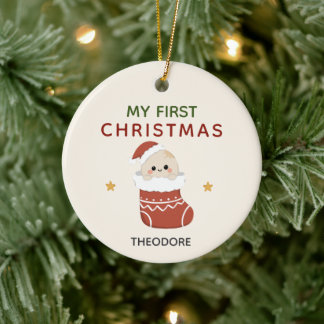 Mein erstes Weihnachten Kleines Ei-Ornament Keramik Ornament