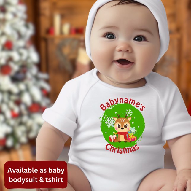 Mein erstes Weihnachten mit dem Namen niedliche Re Baby Strampler (Von Creator hochgeladen)