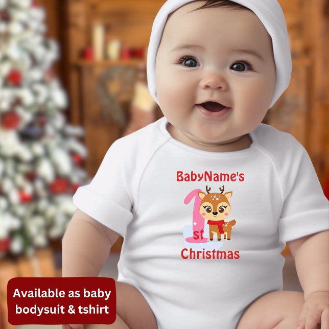 Mein erstes Weihnachten mit dem Namen niedliche Re Baby Strampler (Von Creator hochgeladen)