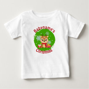 Mein erstes Weihnachten mit dem Namen niedliche Re Baby T-shirt