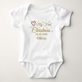 Mein erstes Weihnachten mit Name und Jahr Baby Bod Baby Strampler