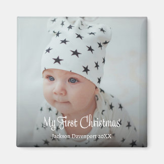 Mein erstes Weihnachten modernes einfaches Baby-Fo Magnet