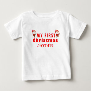 Mein erstes Weihnachten   Name Boy's Baby T-shirt