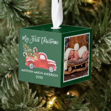 Mein erstes Weihnachten roter LKW Candy Cane Baby-
