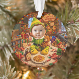 Mein erstes Weihnachten Santas kleiner Helfer Foto Ornament
