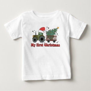 Mein erstes Weihnachten Süßer landwirtschaftlicher Baby T-shirt