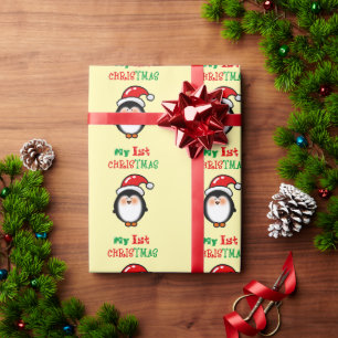 Mein erstes Weihnachten Süßer Pinguin Geschenkpapier