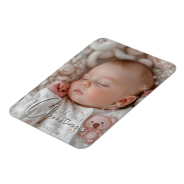 Mein erstes Weihnachts-Baby-Foto Magnet (Linke Seite)