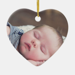 Mein erstes Weihnachts-Baby-Foto, Name und Jahr Keramik Ornament
