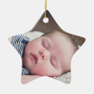 Mein erstes Weihnachts-Baby-Foto, Name und Jahr Keramik Ornament