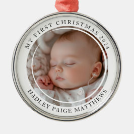 Mein erstes Weihnachts-Custom-Baby-Foto Ornament Aus Metall