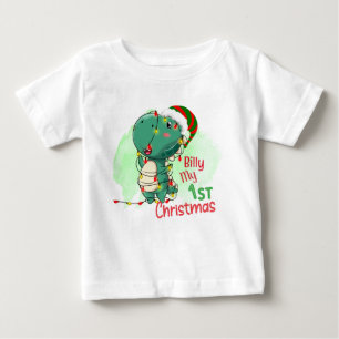 Mein erstes Weihnachts-Dinosaurier-Baby Baby T-shirt