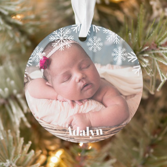 Mein erstes Weihnachts-Foto Baby Girl Pink Ornament (Baum)