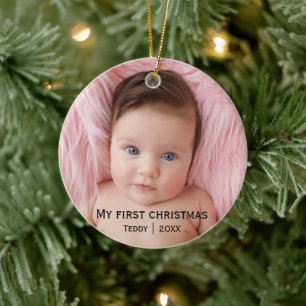 Mein erstes Weihnachts-Foto Keramik Ornament