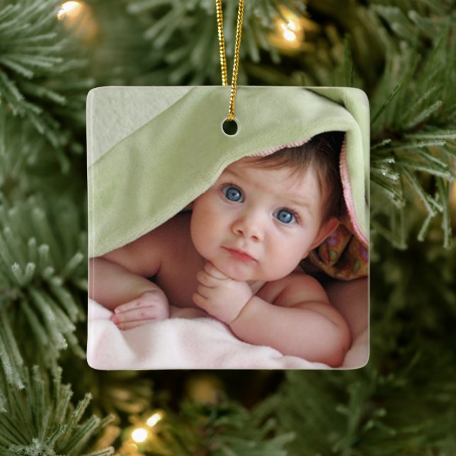Mein erstes Weihnachts-Foto Keramikornament (Baum)