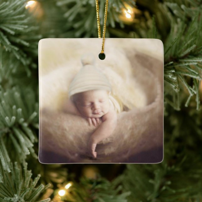Mein erstes Weihnachts-Foto Keramikornament (Baum)
