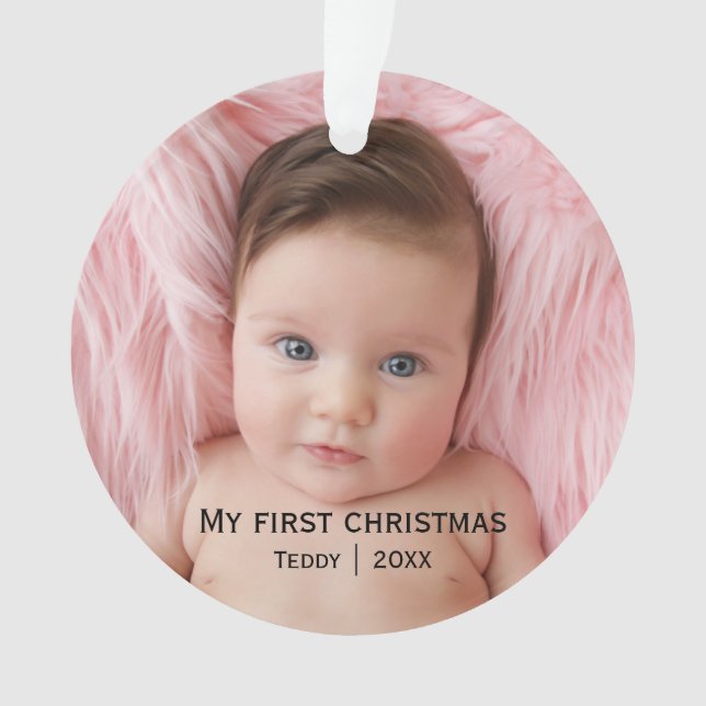 Mein erstes Weihnachts-Foto Ornament (Vorderseite)