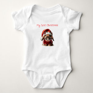 Mein erstes Weihnachts-Santa-Häschen Baby Strampler