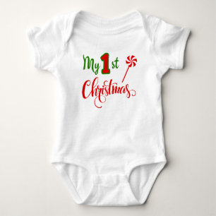 Mein erstes Weihnachts-süßen Urlaub Lollipop-Gesch Baby Strampler