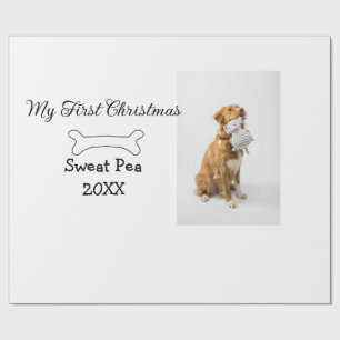 Mein erstes Weihnachts-Tierfoto Name Jahr Knochen Geschenkpapier