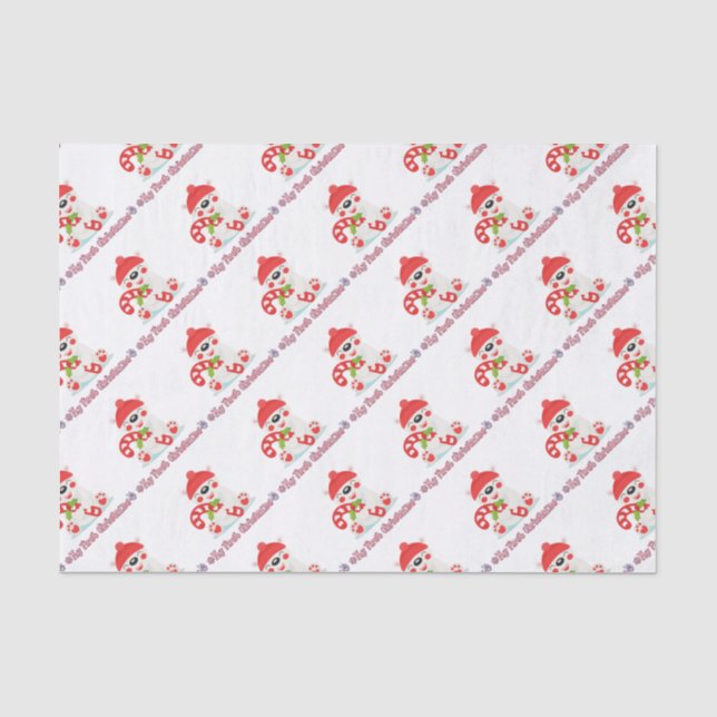 Mein erstes Weihnachtsbaby-Bär Seidenpapier (Vorderseite)
