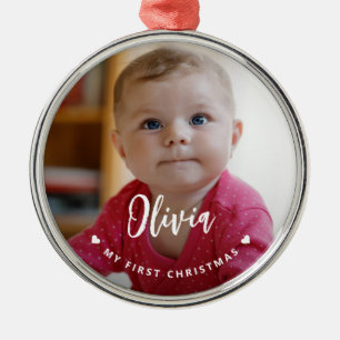 Mein erstes Weihnachtsbaby-Foto-Andenken Ornament Aus Metall