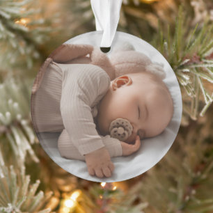Mein erstes Weihnachtsbaby-Foto Elegantes Skript Ornament
