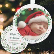 Mein erstes Weihnachtsbaby-Foto Floral