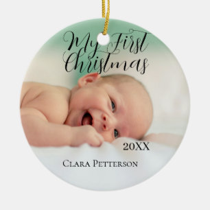 Mein erstes Weihnachtsbaby-Foto gibt das Jahr mode Keramik Ornament