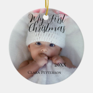 Mein erstes Weihnachtsbaby-Foto gibt das Jahr mode Keramik Ornament