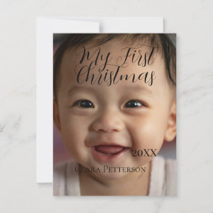Mein erstes Weihnachtsbaby-Foto gibt das Jahr mode Postkarte