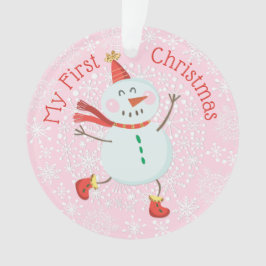 Mein erstes Weihnachtsbaby Foto Snowman Snowflakes Ornament
