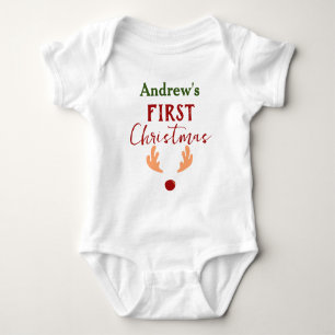 Mein erstes Weihnachtsbaby personalisiert den Name Baby Strampler