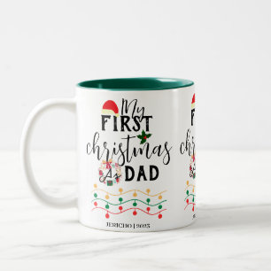 Mein erstes Weihnachtsbaby personalisiert den Name Zweifarbige Tasse