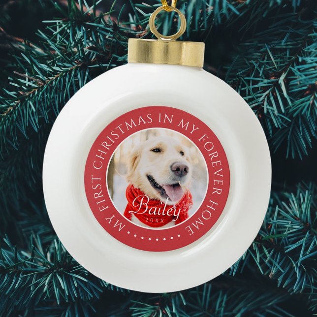 Mein erstes Weihnachtsfest für immer Zuhause Moder Keramik Kugel-Ornament (Von Creator hochgeladen)