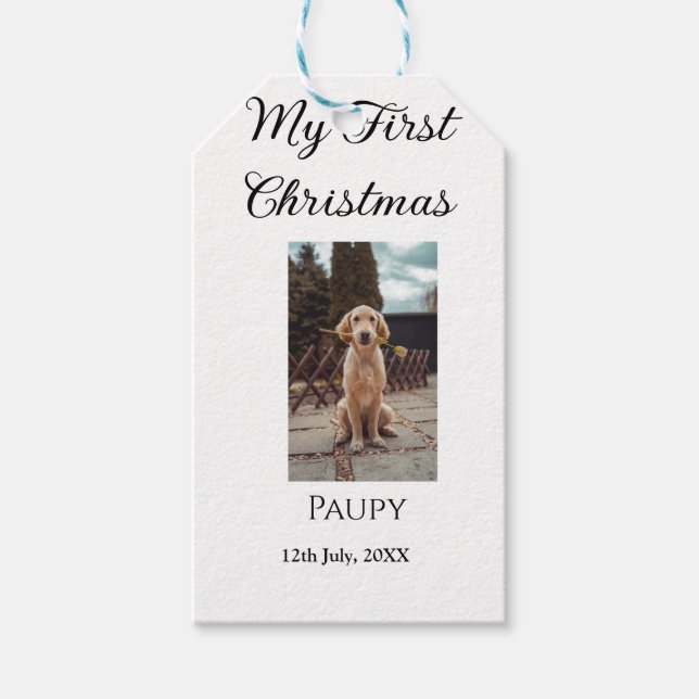 Mein erstes Weihnachtsgebäck mit dem Namen Hunde K Geschenkanhänger (Vorderseite)