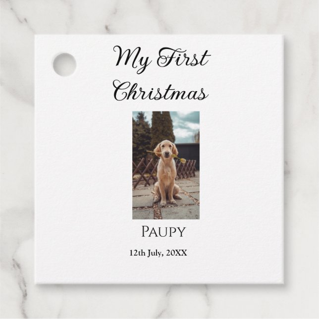Mein erstes Weihnachtsgebäck mit dem Namen Hunde K Geschenkanhänger (Vorderseite)