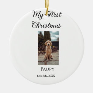 Mein erstes Weihnachtsgebäck mit dem Namen Hunde K Keramik Ornament
