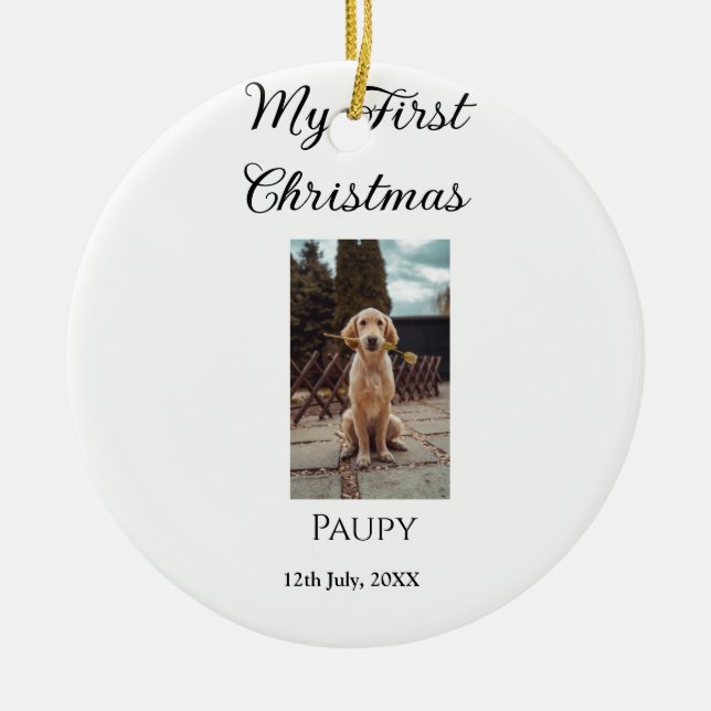 Mein erstes Weihnachtsgebäck mit dem Namen Hunde K Keramik Ornament (Vorne)
