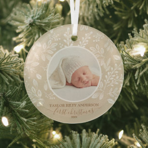 Mein erstes Weihnachtsgeschenk Foto Elfenbeinglas- Ornament Aus Glas