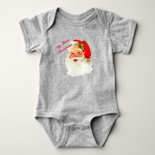 Mein erstes Weihnachtsjunges Neugeborener auf 24m Baby Strampler (Vorderseite)