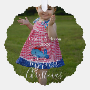 mein erstes Weihnachtsjungmädchen Foto Name Jahr s Ornament Karte