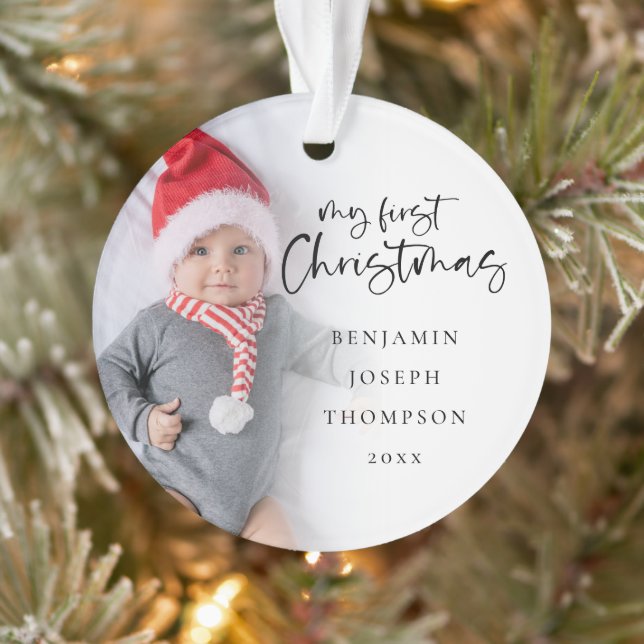 Mein erstes Weihnachtskind 2 Fotos Name Jahr Ornament (Baum)