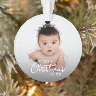 Mein erstes Weihnachtskind mit 2 Fotos im Jahr Ornament