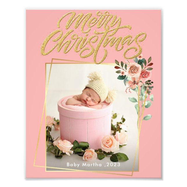 Mein erstes Weihnachtsnachtsnachtsjahr Baby-Foto-P Fotodruck (Vorne)