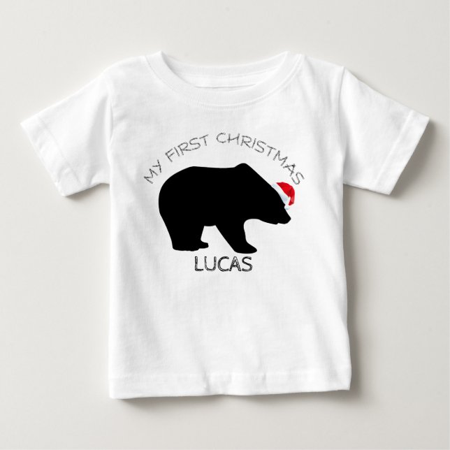 Mein erstes Weihnachtsniedlicher Bär Sankt Baby T-shirt (Vorderseite)