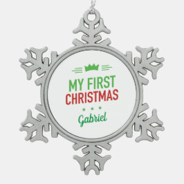 Mein erstes Weihnachtsschmuck Schneeflocken Zinn-Ornament