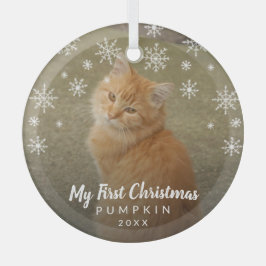 Mein erstes Weihnachtsschneeflocken Cat Foto Ornament Aus Glas