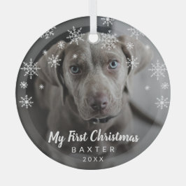 Mein erstes Weihnachtsschneeflocken-Foto Ornament Aus Glas
