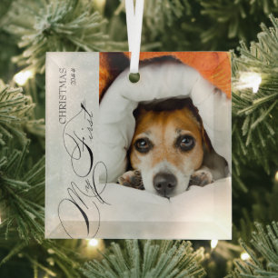Mein erstes Weihnachtsskript Vertikales Foto Schne Ornament Aus Glas